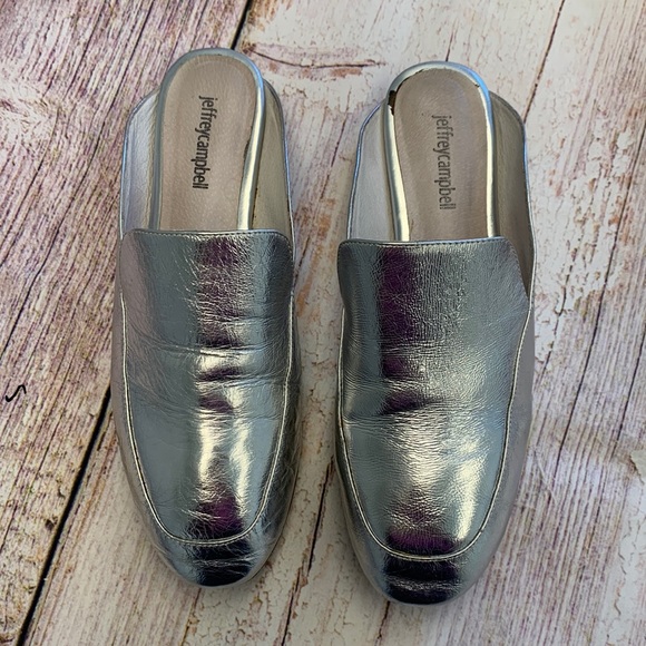 Jeffrey Campbell Shoes - Jeffrey Campbell Metallic Silver Mules • Sz 10